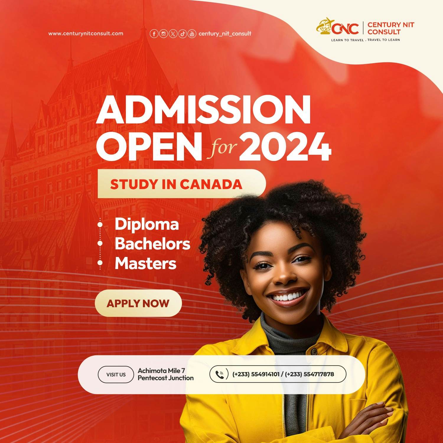 Admission is open for 2024 (study in Canada)